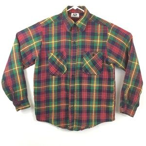 Mr Leggs Mens M 15-15.5 Heavy Flannel Plaid Shirt